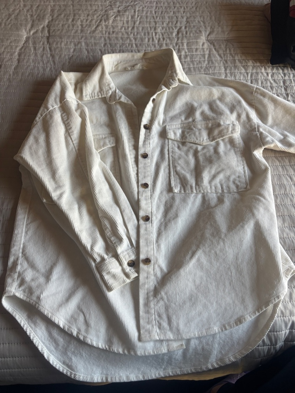 12th Tribe Off-White Corduroy Shirt Jacket